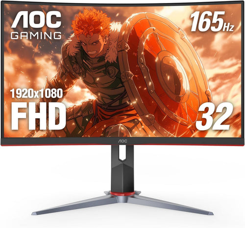 AOC C32G2 32" Curved Frameless Gaming Monitor – FHD, 1500R VA, 165Hz, 1ms, FreeSync Premium, 123% sRGB, Adjustable Stand - Annabel's
