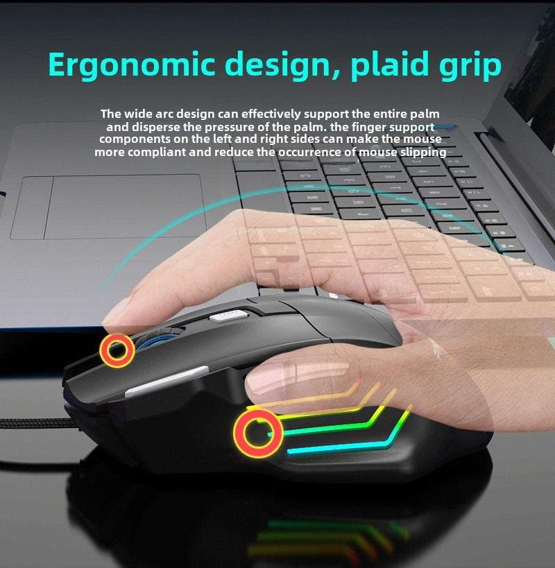 Wired Gaming Mouse FVX7 – 7 Button Ergonomic, Adjustable DPI, RGB Lighting for PC - Annabel's