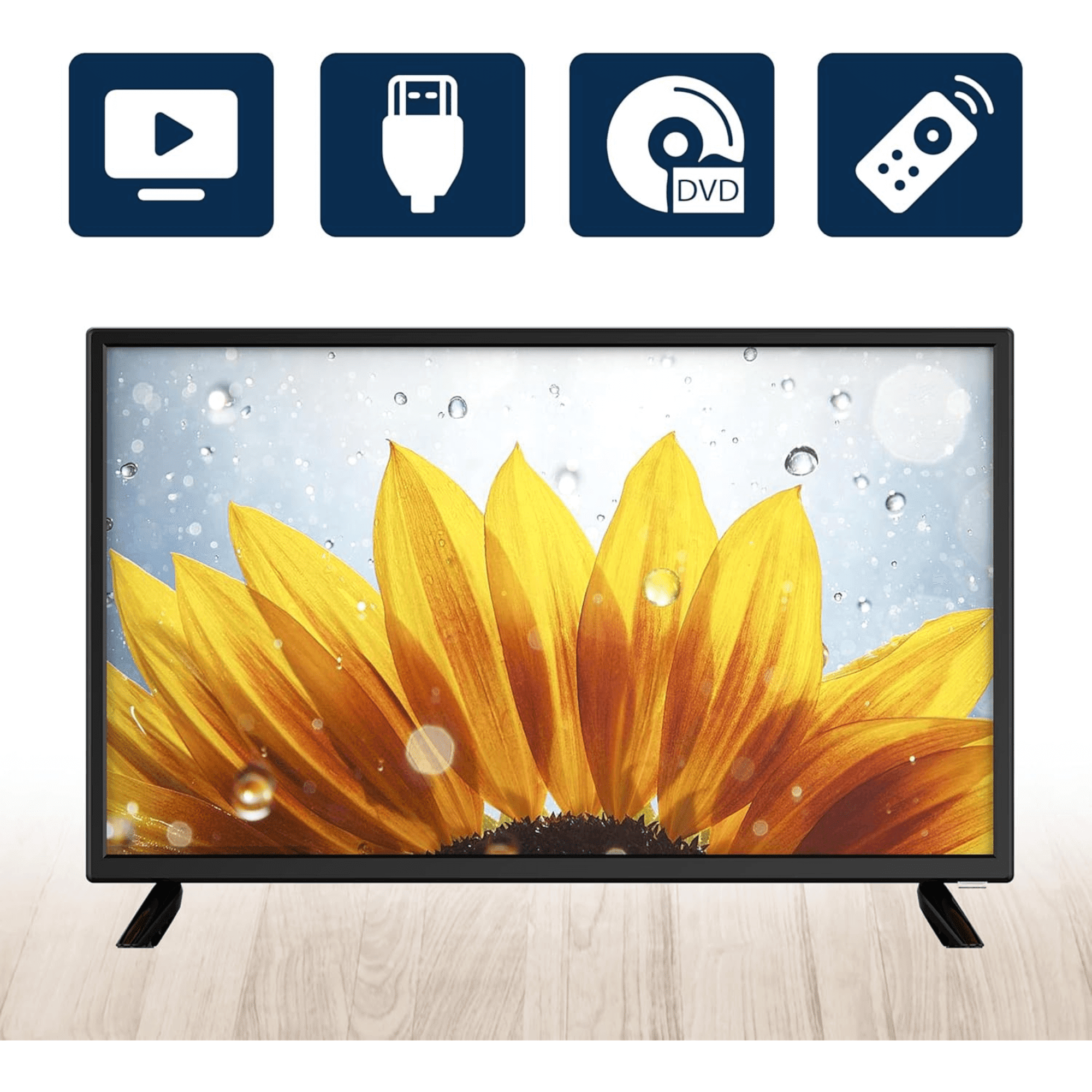 Emerson 24" HD LED TV with Built-in DVD Player – AC/DC 12V, 720p, Wall or Tabletop Mountable - Annabel's