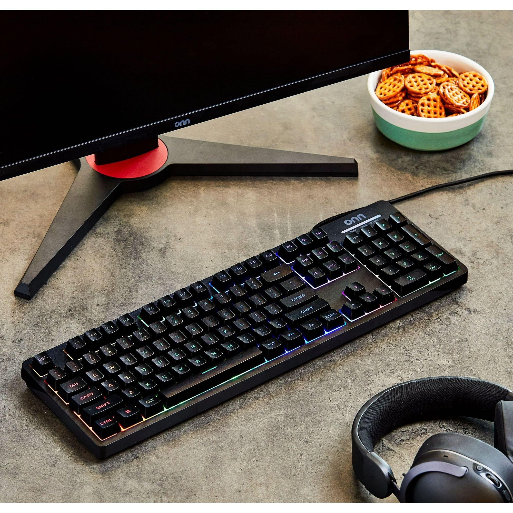 Wired LED Backlit Gaming Keyboard with Macro Programming and 5-Zone Lighting - Annabel's